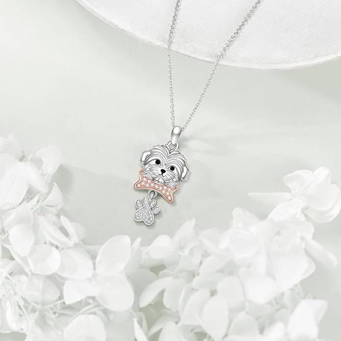 YAFEINI Animal Necklace Sterling Silver Moonstone/Turquoise/Abalone Shellfish Pendant Animal Necklace Cute Animal Jewelry Birthday Gifts Woman