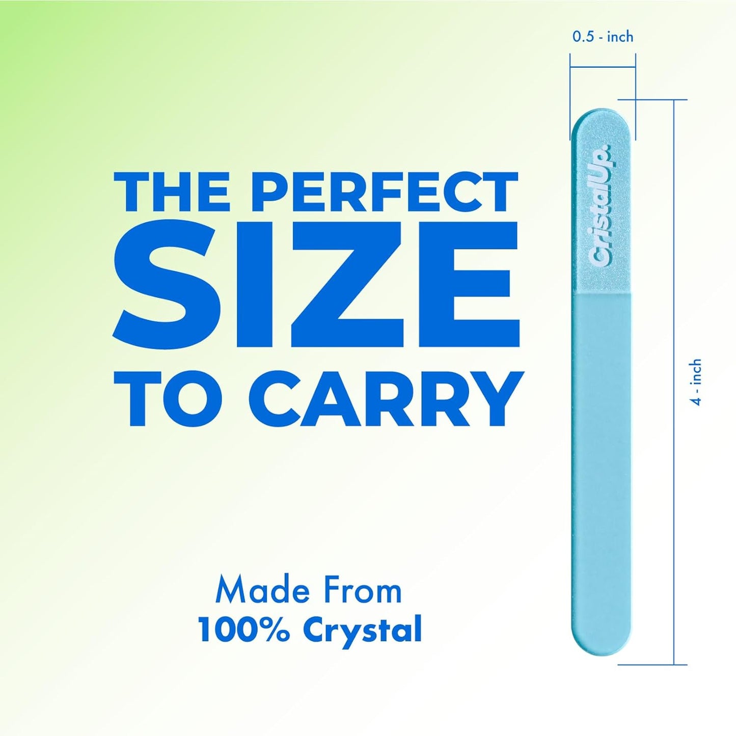 Crystal Nail File 3 in, Glass File Ideal for Purse, Durable, Safe and Gentle on Nails, Perfect for Travel Home, Office and On the Go, Portable Design