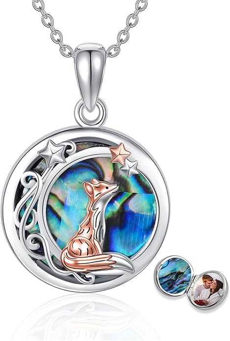 Sterling Silver Cute Animal Pendant Necklace Fox/Snake/Unicorn/Owl on Moon/Rabbit/Horse Necklace Jewelry Gifts for Women Mom Sister