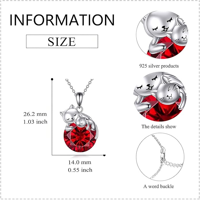 Cat Necklace Sterling Silver Cat Pendnat with Rose Quartz Pearl Jewelry Gifts for Women Cat Lovers