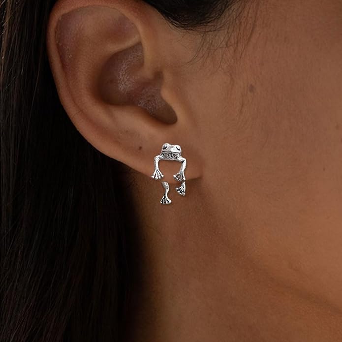 Frog Earrings for Women Mothers Day Gifts Vintage Frogs Shaped Stud Earrings Funny Cute 3D Animal Earrings Jewelry Gifts
