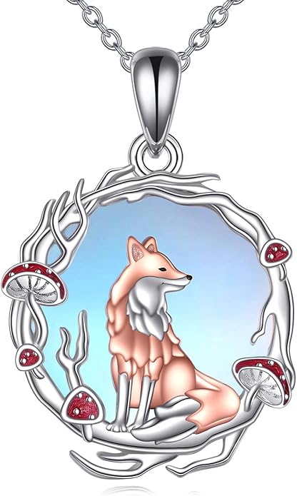YAFEINI Animal Necklace Sterling Silver Moonstone/Turquoise/Abalone Shellfish Pendant Animal Necklace Cute Animal Jewelry Birthday Gifts Woman