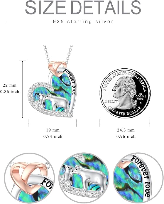 Mothers Day Gift for Mom 925 Sterling Silver Mama Bear/Dinosaur/Cat/Bird/Chicken Necklace with 1 2 3 4 5 Cubs Jewelry for Women Wife Grandma