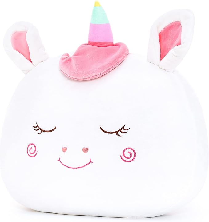 Lazada Stuffed Unicorn Pillow Plush Girl Toys Gift for Toddler for Girls White 15 Inches