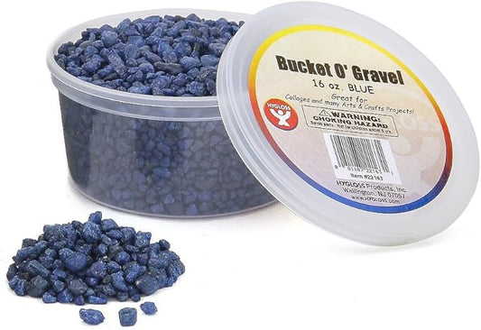 Hygloss Products Craft Rocks, Mini Stones for Art Projects - Bucket O' Gravel, Blue, 1 lb