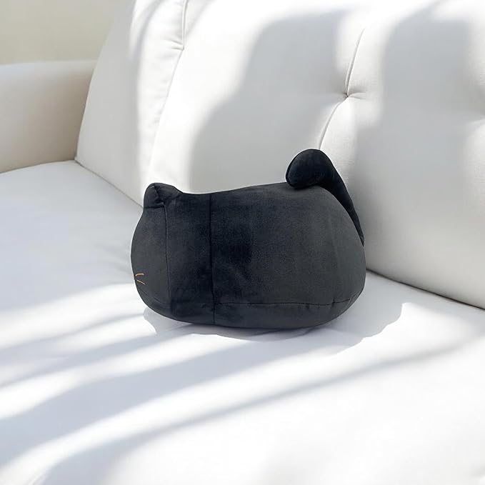 Pineapple Black Cat Plush Toy, Soft Cat Pillow Squishy Plushies, Cute Black Cat Stuffed Animals, Stuffed Cat Plushie, Stuffy Kawaii Plush Toys for Girls, Boys, Kids (10 Inch)