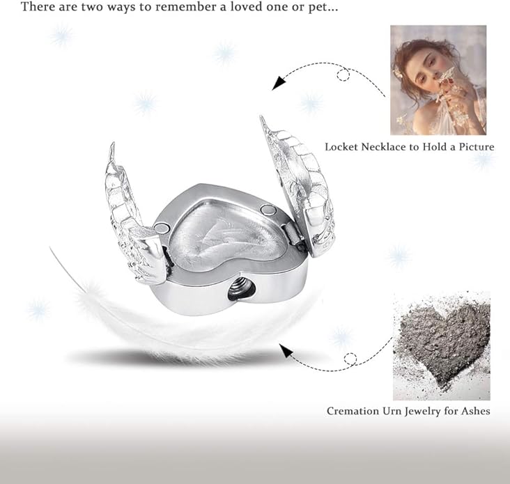 EUDORA Sterling Silver Urn Necklace for Ashes for Women Men, Ash Pendant for Human Cat Dog Ashes, Necklace for Ashes of Loved One Dad Mom Papa Pet Cremation Souvenir Jewelry for Funeral, 20inch