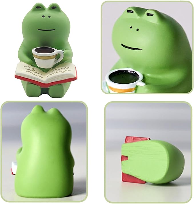 Mini Frog Figurines Frog Figurine Table Kit Frog Decor Desk Accessories for Home Office