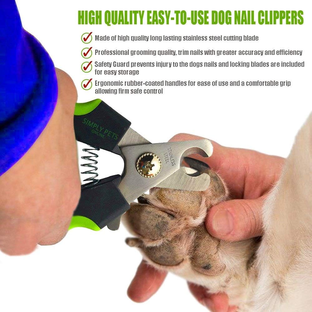 Dog Nail Clippers with Safety Guard - Superior Sharpness - Veterinarian Designed - for Medium and Large Dogs - Professional Stainless Steel Dog Nail Trimmers