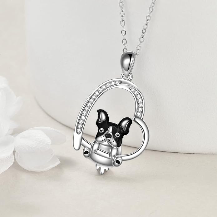 MONGAS Penguins/Guinea Pig/Pig/Fox/Corgi/Frog/Bunny/Koala8/Cow/French Bulldog Necklaces Penguin Gifts 925 Sterling Silver Hugging Penguins Cute Animal Jewelry for Women Sister