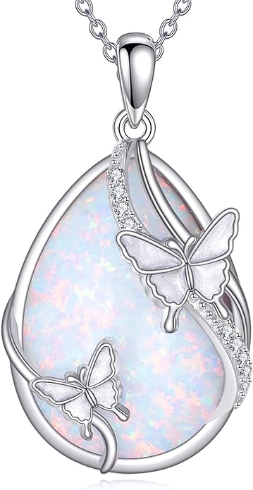 KQF Dragonfly/Butterlfy/Cat/Jellyfish/Bunny/Axolotl/Bee/Mermaid/Hummingbird/Elephant Necklace for Women Sterling Silver Moonstone Pendant Necklace Dragonfly Jewelry Gifts for Women