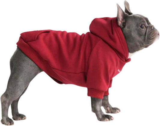 Spark Paws Dog Hoodie – Premium Dog Sweater for Small, Medium, and Large Dogs | Warm Outfits for French Bulldogs, Pitbull, Puppy, Winter Jacket Alternative - Burgundy - L