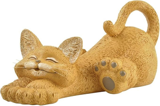 JFSM INC. Whimsical Orange Cat Lounging Figurine Cat Home Office Decoration - Happy Cat Collection - Gifts for Cat Lovers, Cat Lover Gifts for Women, Cat Lover Gifts for Men, Cat Decor for Cat Lovers