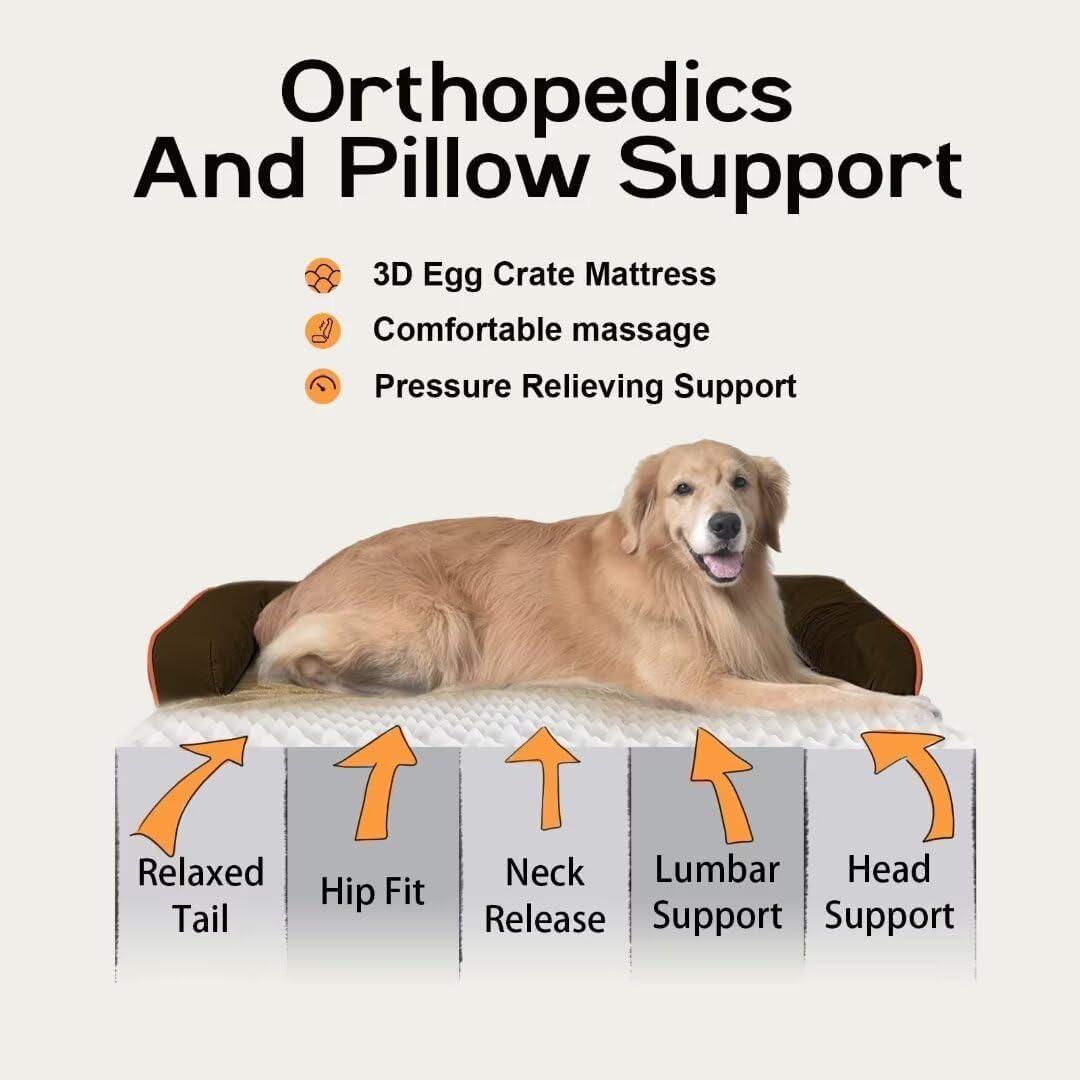 Small Dog Bed Orthopedic Washable Cat Bed Memory Foam Small Couch Sofa Indoor Comfy Pet Beds with Waterproof Removable Cover & Non-Slip Bottom