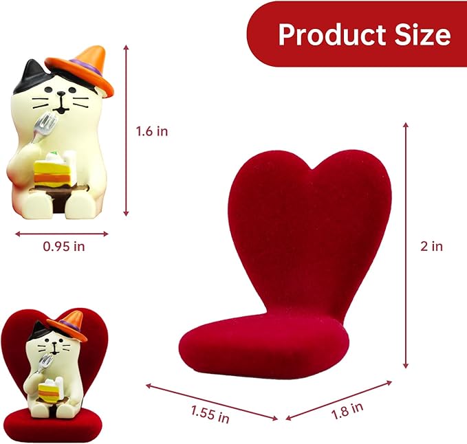 Cute Mini Cat Eating Cake Figurine Resin Cat for Office, Home Decoration Perfect Cute Cat Gift for Cat Lovers - Heart-Shaped Sofa