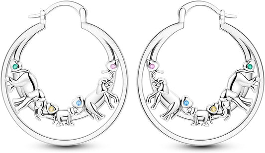 NARMO 925 Sterling Silver Hoop Earrings for Women Hypoallergenic Lightweight Simple Huggie Hoop Earrings Twisted Hoop Earrings Colorful Cubic Zirconia Hoop Earrings Rainbow Hoop Earrings