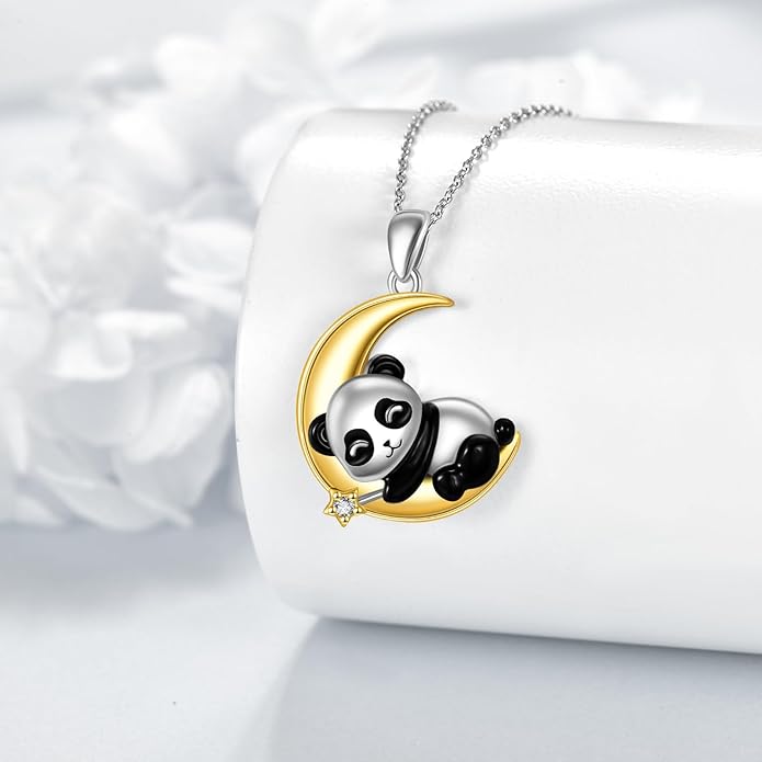 POPLYKE Spider/Butterfly/Fox/Killer Whale/Pande/Shark/Cat/Owl/Mermaid/Dragonfly Necklace 925 Sterling Sliver Animal Necklace Pendant Jewelry Gifts for Women