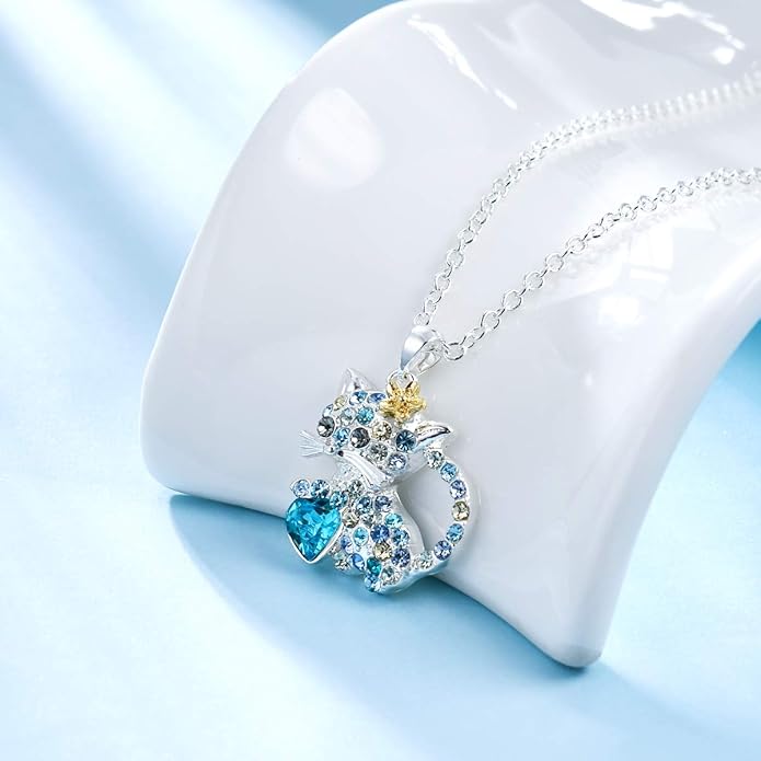 SUMFAN Cat Necklace Jewelry for Women & Girls, Teen Girls' Cat Lover Gifts