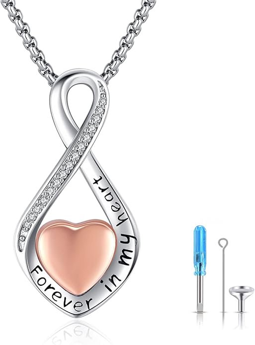 Eusense Cremation Jewelry for Ashes Urn Necklace to Put Ashes In 925 Sterling Silver Memorial Pendant Tree of Life Infinity Urn Necklaces for Ashes Necklace for Women Men