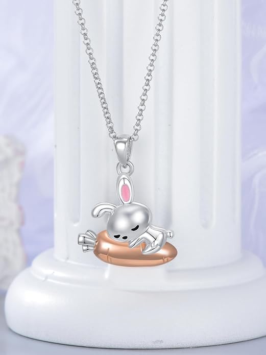 Dorunmo Animal Necklace 925 Sterling Silver Owl/Sloth/Axolotl/Dolphin Necklace Celtic Knot Pendant Birthday Anniversary Animal Jewelry for Women Friends Animals Lover