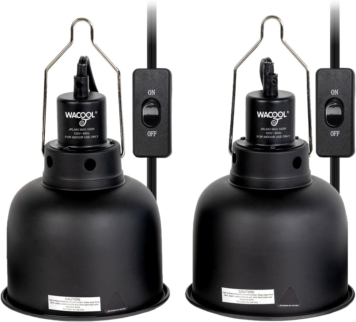 Reptile Light Fixture 2 Pack, 5.5 in Deep Dome Reptile Heat Lamp Fixture, Optical Reflection Terrarium Light Fixture for Reptile UVB UVA Heat Basking Bulbs