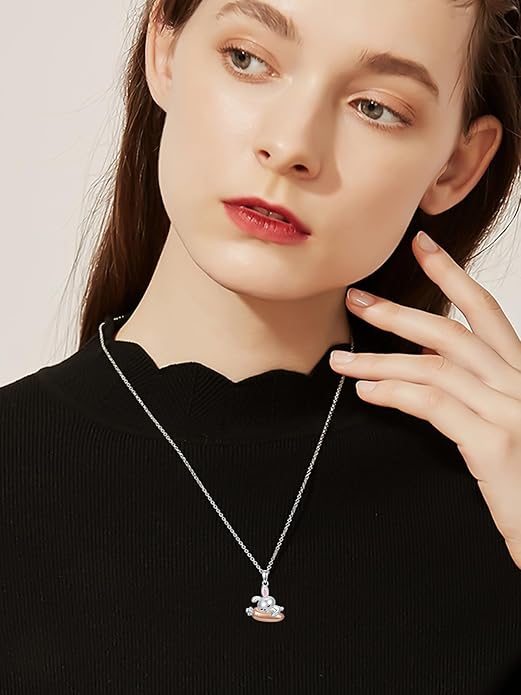 Dorunmo Animal Necklace 925 Sterling Silver Owl/Sloth/Axolotl/Dolphin Necklace Celtic Knot Pendant Birthday Anniversary Animal Jewelry for Women Friends Animals Lover