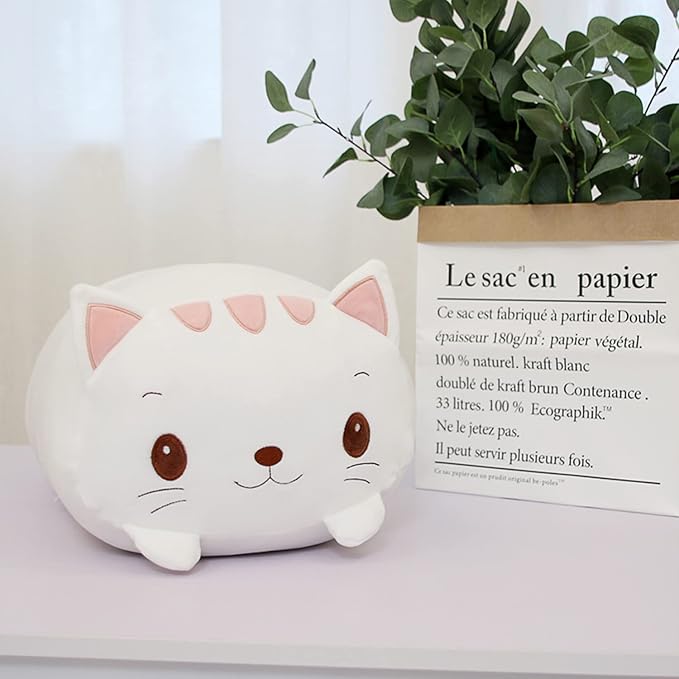 Cute Plush Cat Squishy Animal Pillow, Super Soft Cat Hugging Toy, Kids Kawaii Sleeping Cat Pillow - Gifts for Home Decor - 8-Inch