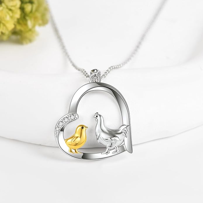 Sterling Silver Cute Animal Pendant Necklace Fox/Snake/Unicorn/Owl on Moon/Rabbit/Horse Necklace Jewelry Gifts for Women Mom Sister