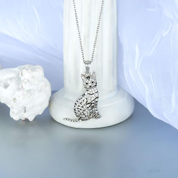 Cat Necklaces 13 Breeds of Cats Necklaces S925 Sterling Silver Cat Pendant for Women