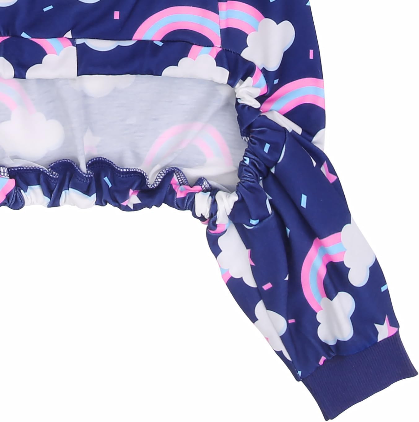 HDE Dog Pajamas One Piece Jammies Jumpsuit Pet Clothes Outfit Stretchy Lightweight Comfy Shirt Pjs for M-3XL Dogs Rainbows - M