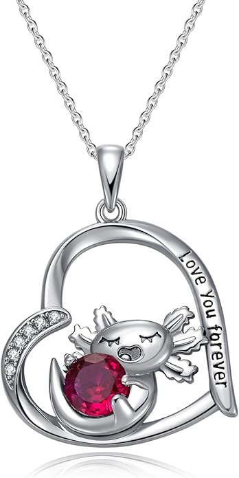 Cat Squirrel Llama Raccoon Tiger Cheetah Elephant Fox Sloth Koala Monkey Horse Dinosaur Axolotl Necklace Animal Pendant Heart Necklace 925 Sterling Silver
