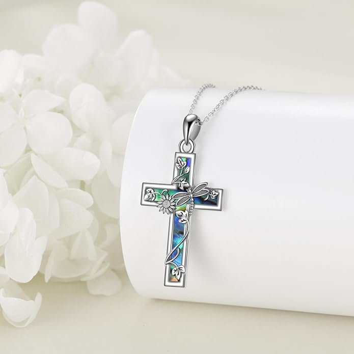YFN Cross Necklace Sterling Silver Religious Cross Pendant Jewelry Christian Gifts for Women Men