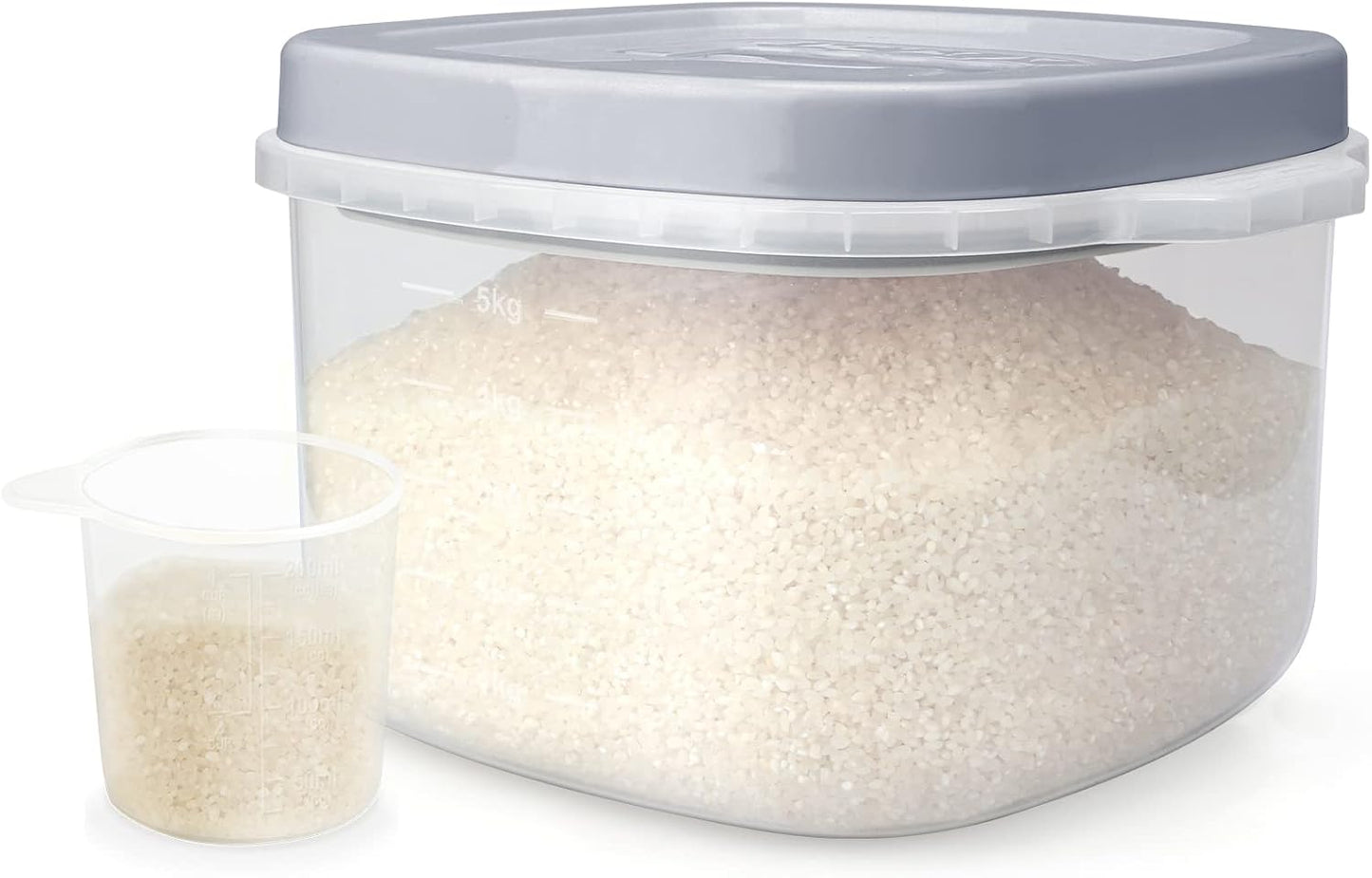 Rice Cereal Storage Container, 10 Lb BPA Free Airtight Plastic Food Storage Containers with Easy Lock Lids and Measuring Cup, Dry Food, Pasta, Flour and Sugar Kitchen Storage Containers