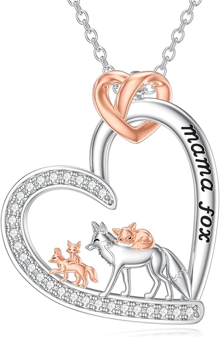 Mothers Day Gift for Mom 925 Sterling Silver Mama Bear/Dinosaur/Cat/Bird/Chicken Necklace with 1 2 3 4 5 Cubs Jewelry for Women Wife Grandma