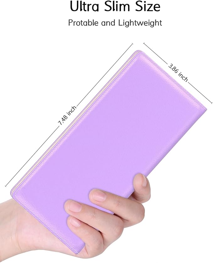 Nipichsha Womens Wallet, RFID Slim Wallets for Women, Thin Ladies Credit Card Holder Purse, Cute Leather Bifold Clutch Billfold with 11 Card Slots & ID Window, Purple
