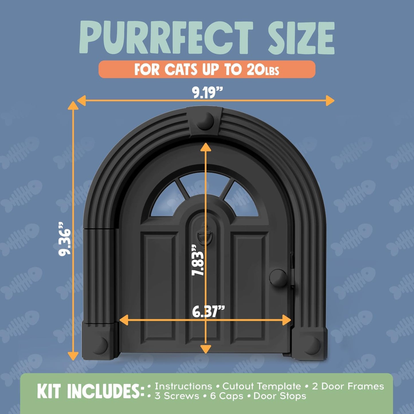 Meow Manor® Cat Door Interior Door - No-Flap, Interior Cat Door for Cats Up to 20 lbs, Easy DIY Setup, Secured Installation in Minutes, No Training Needed…