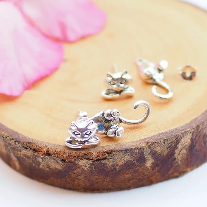 Cat Earrings for Women Trendy Stuff Mothers Day Gifts Funny Animal Stud Earrings Jewelry Gifts for Cat Lovers Birthday Christmas