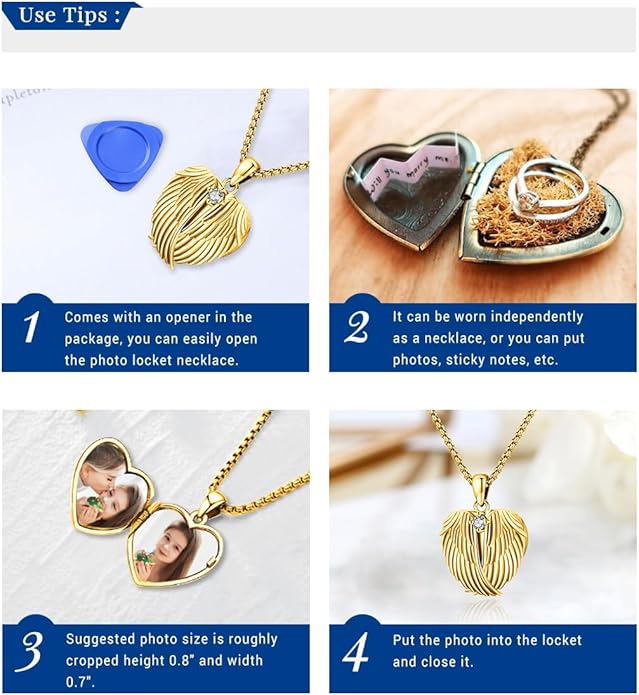 Picture Locket Necklace for Women Men Rose 14K Real Gold 925 Sterling Silver Jewelry Heart Locket Necklace that Holds Pictures Tree of Life Viking Wolf Celtic Knot St Christopher St Michael Pendant