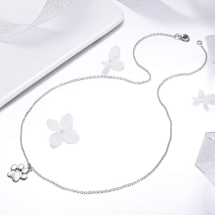 925 Sterling Silver Dog Paw Cat Panda Necklace for Women Cute Dainty Animal Pendant Necklace Gifts for Cat Mom Animals Lover…