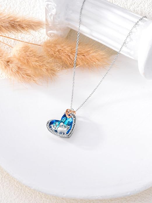 Mothers Day Gift for Mom 925 Sterling Silver Mama Bear/Dinosaur/Cat/Bird/Chicken Necklace with 1 2 3 4 5 Cubs Jewelry for Women Wife Grandma