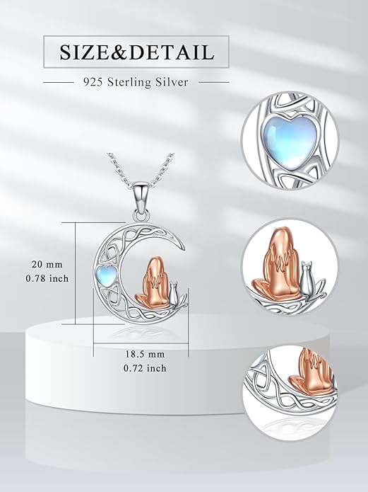 Dorunmo Animal Necklace 925 Sterling Silver Owl/Sloth/Axolotl/Dolphin Necklace Celtic Knot Pendant Birthday Anniversary Animal Jewelry for Women Friends Animals Lover