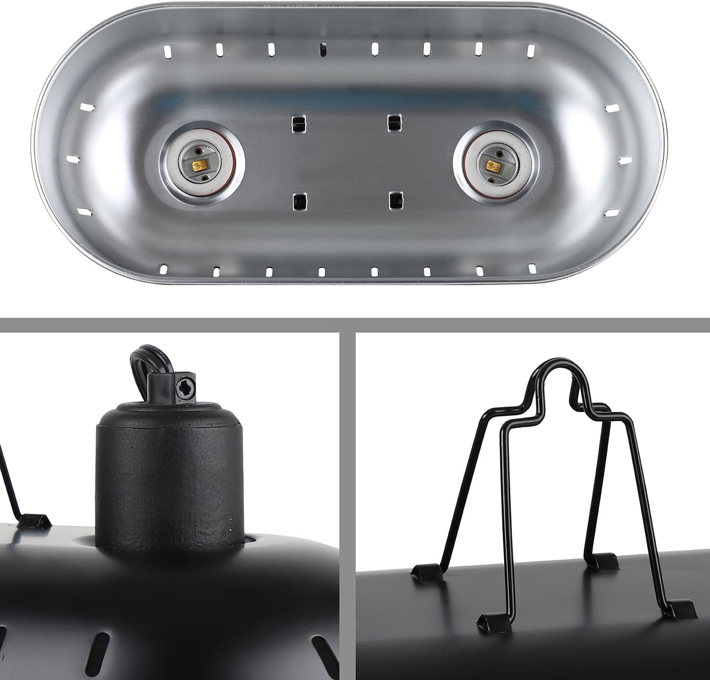 DXOPHIEX 15inch Dual Reptile Light Fixture, Max 150W Dual Reptile Heat Lamp Fixture with 100W Basking Spot Lamp Bulb and 26W UVB Heat Bulb for Bearded Dragon Terrarium and Tortoise Habitat