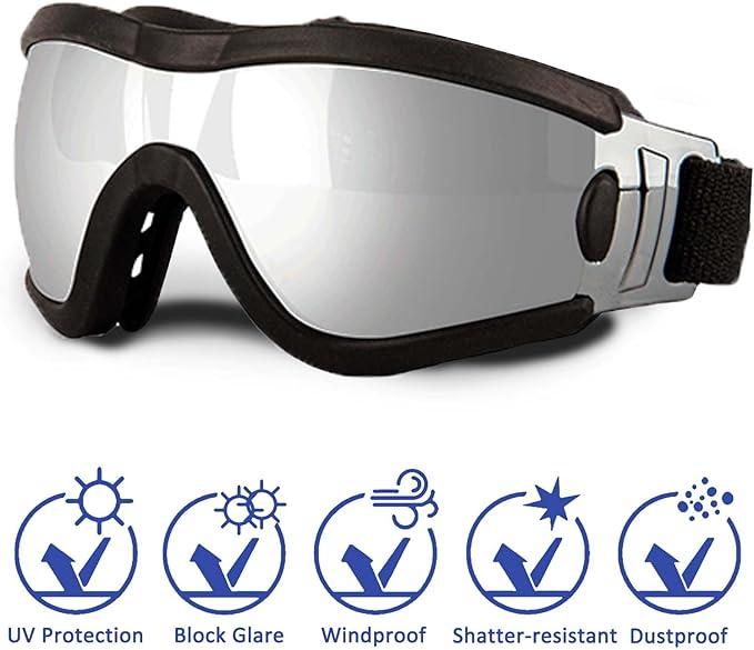 Medium Dog Sunglasses with Adjustable Strap UV Protection, Winproof Puppy Sunglasses, Suitable for Dogs Eyes Protection，Soft Dog Goggles
