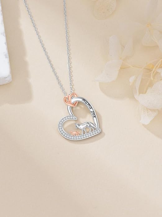 Mothers Day Gift for Mom 925 Sterling Silver Mama Bear/Dinosaur/Cat/Bird/Chicken Necklace with 1 2 3 4 5 Cubs Jewelry for Women Wife Grandma