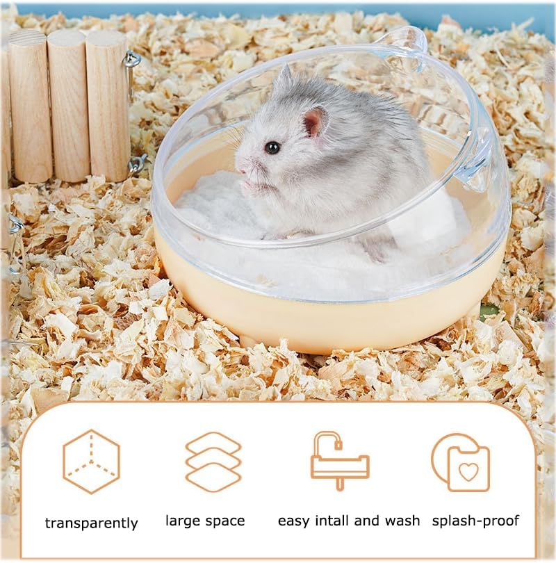 Meow&Woof Hamster Sand Bath Container, Large Sandbox Toilet Gerbil Batheoom, Tiny Chinchilla Dust Bathtub Sand Bath Box for Hamster Cage Accessories 6.5 Inch-Light Green