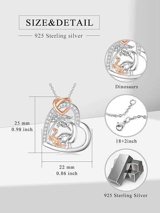 Mothers Day Gift for Mom 925 Sterling Silver Mama Bear/Dinosaur/Cat/Bird/Chicken Necklace with 1 2 3 4 5 Cubs Jewelry for Women Wife Grandma