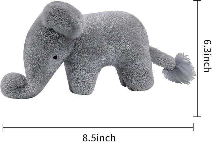 Elephant Plush, Elephant Stuffed Animal, Elephant Plushies for Girls and Boys, Stuffed Elephant Plush, Grey, 6.3 Inches