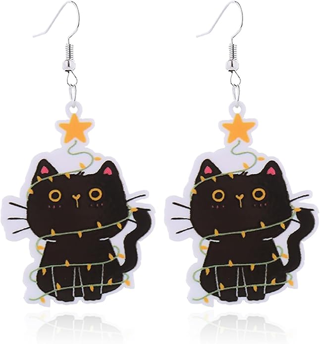 Cat Earrings for Women Trendy Stuff Mothers Day Gifts Funny Animal Stud Earrings Jewelry Gifts for Cat Lovers Birthday Christmas