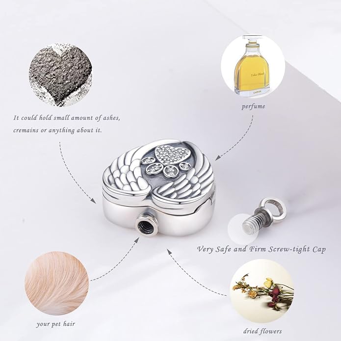 Eusense Cremation Jewelry for Ashes Urn Necklace to Put Ashes In 925 Sterling Silver Memorial Pendant Heart Urn Necklaces for Ashes Necklace for Women Men