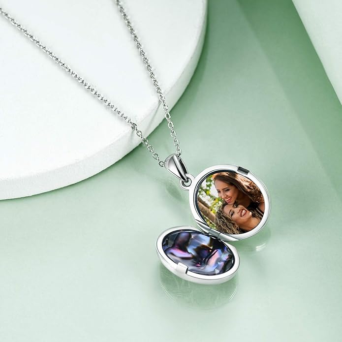 ONEFINITY Tree of Life Locket Necklace Sterling Silver Locket Necklace That Holds Pictures Tree of Life Locket Pendant for Women Wife Girlfriend